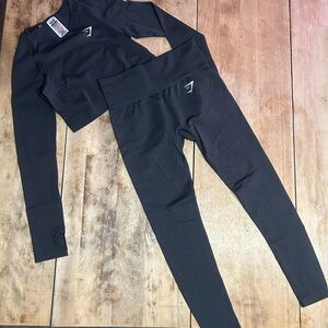 Gymshark Black Leggings and Top Set